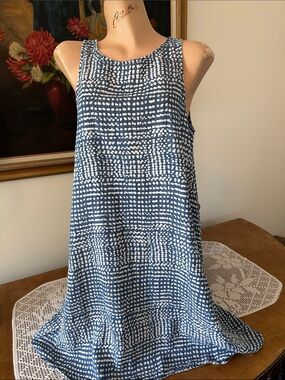 Vici Navy and White Dot-Print A-Line Sundress